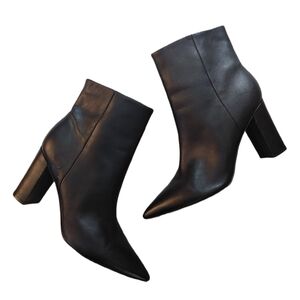 Marc Fisher Glorena Black Heeled Ankle Boot Women's Size 11 Black Leather Bootie